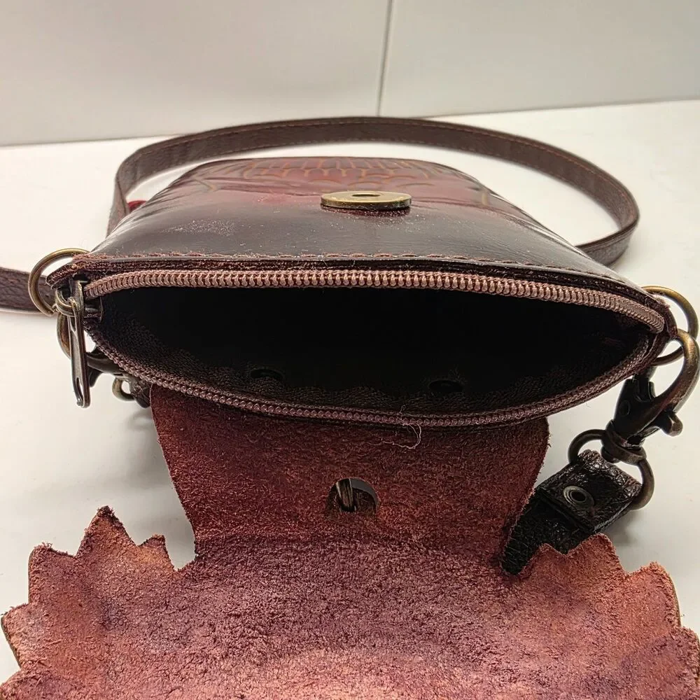 Genuine Leather  Colorful Owl Cross-body Wallet/Purse
